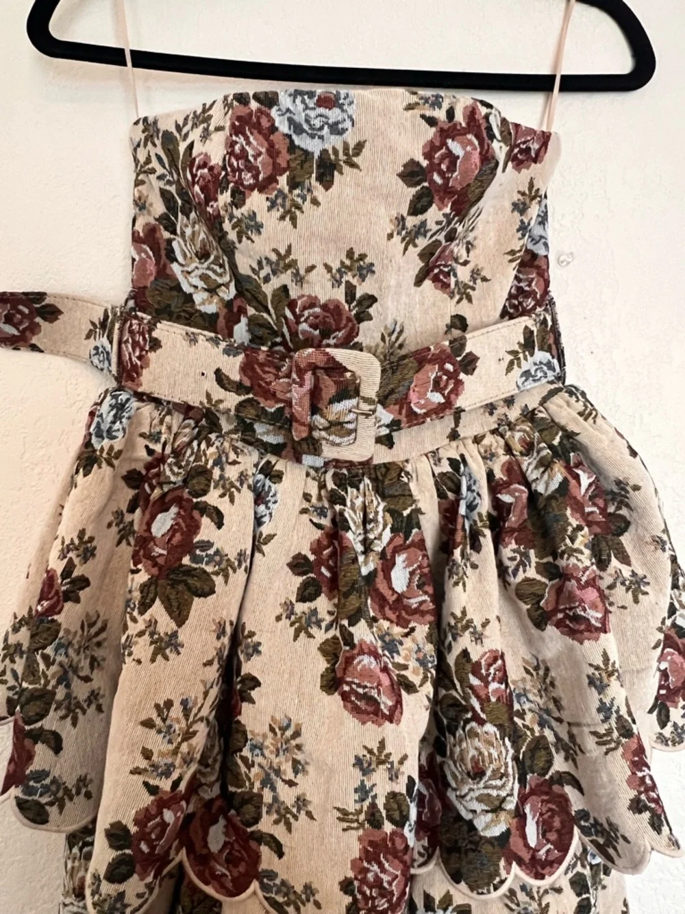 Mable Floral Tapestry Strapless Dress - Picture 3 of 7